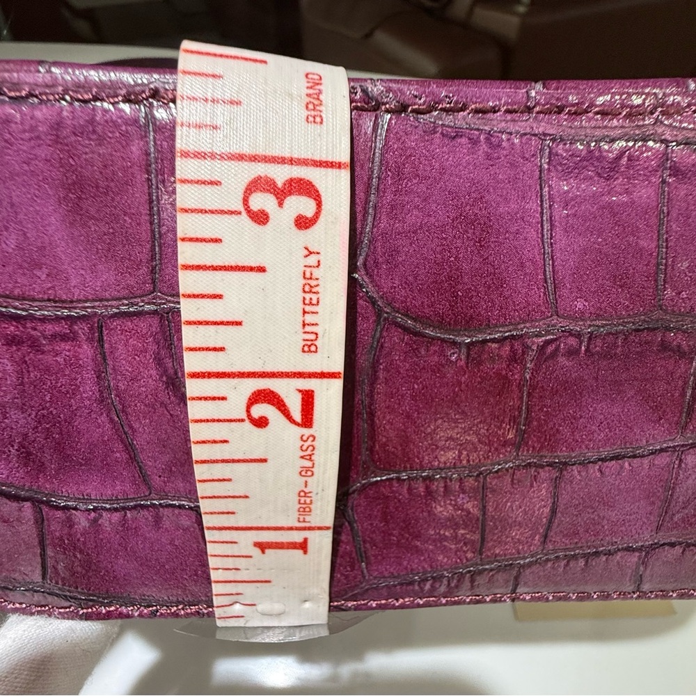 PRATESI Italian Firenze Leather Crossbody with Storage bag, Purple - Picture 12 of 16